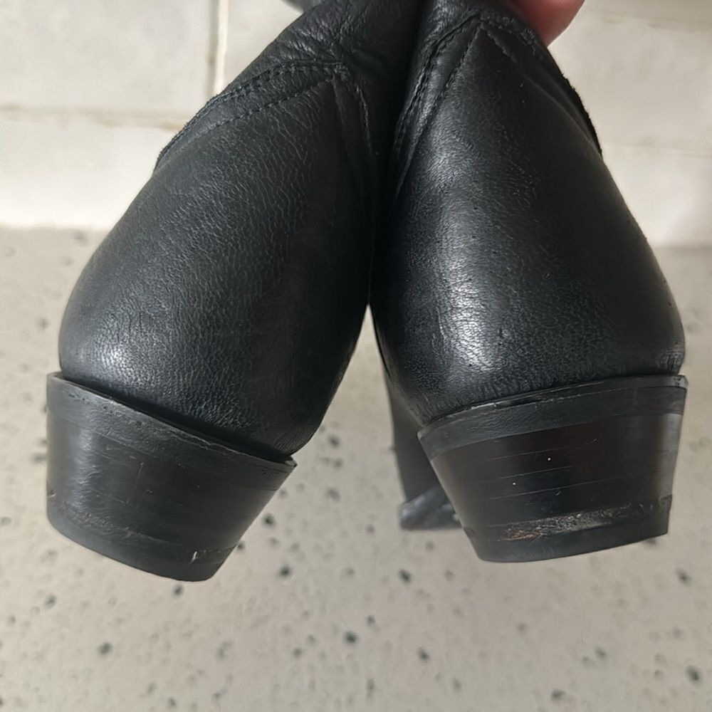 LARRY MAHAN Women’s 6.5B Black Leather Cowgirl Western Boots Handcrafted in USA - Picture 11 of 16